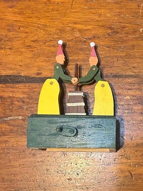 Folk art crank German inspired wooden handmade